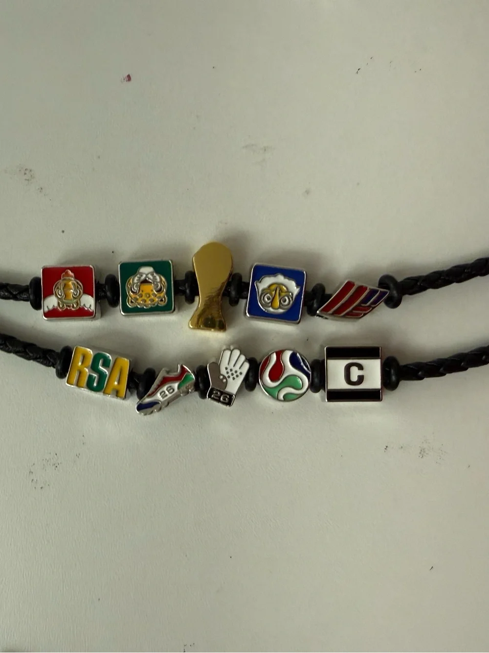 FIFA official Charm Braided Leather Bracelet - Multicolor Enamel Icons - Picture 11 of 14